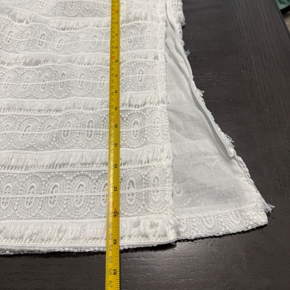 Talbots Women’s Plus Fringe Lace Sleeveless Top Blouse White Side Zip Size 14W - Picture 6 of 9